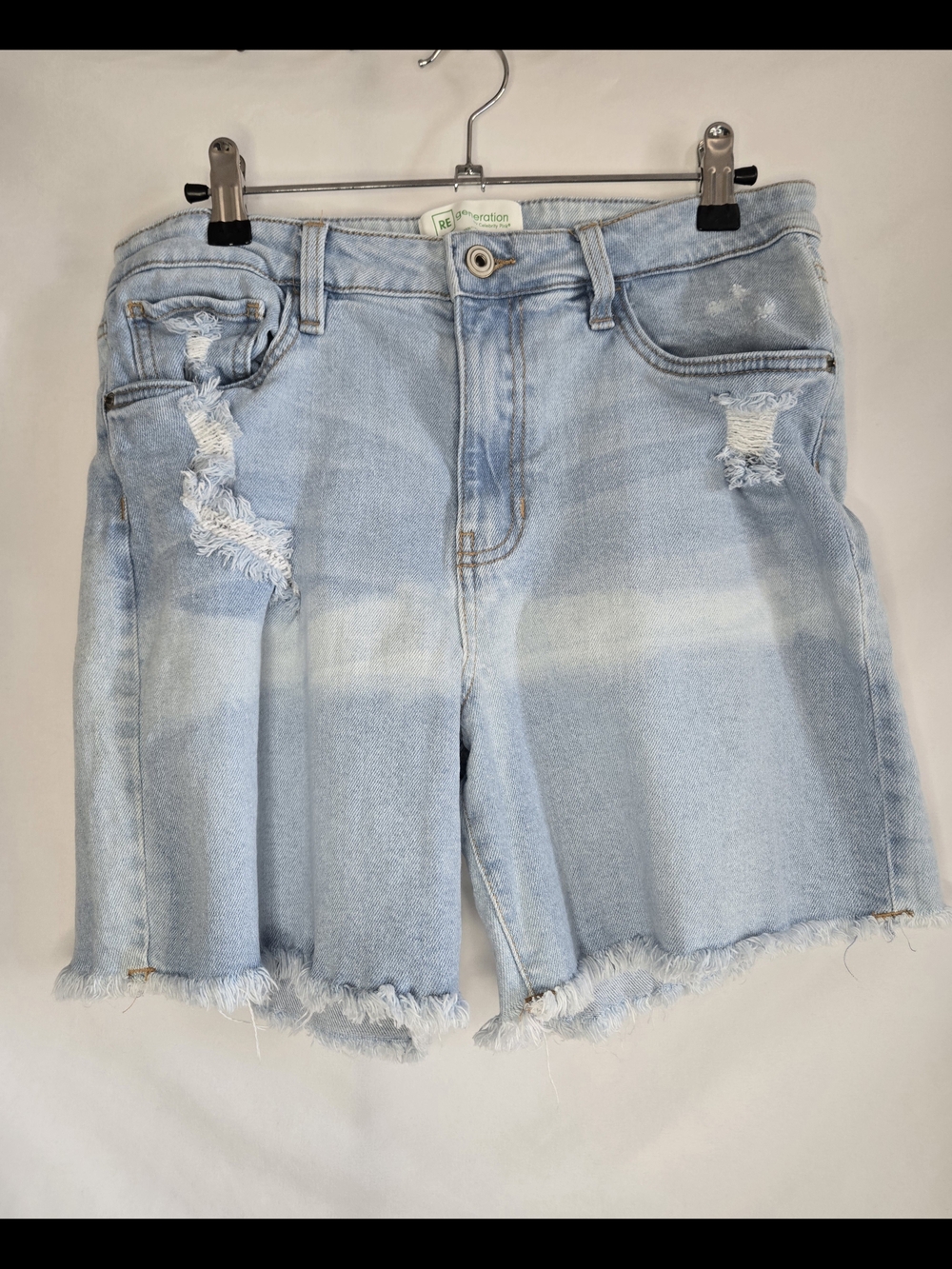 Generation Light Blue Distressed High-Rise Denim Shorts Size 9/29